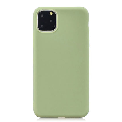 Solid Color Frosted TPU Phone Case For iPhone 13(Green tea)-garmade.com