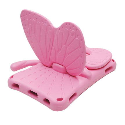 For Galaxy Tab A 8.0 T380/385/T387/T330/331/T377V Butterfly Bracket Style EVA Children Falling Proof Cover Protective Case(Pink)-garmade.com