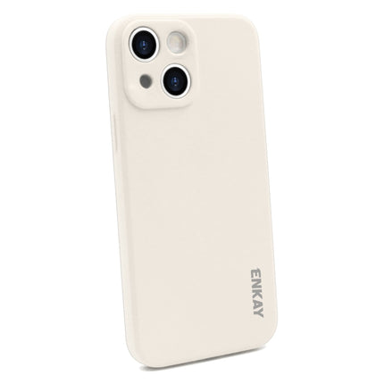 Hat-Prince ENKAY Liquid Silicone Shockproof Protective Case Cover for iPhone 13 mini(Beige)-garmade.com