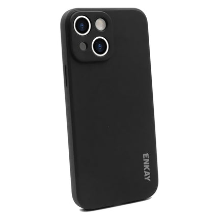 Hat-Prince ENKAY Liquid Silicone Shockproof Protective Case Cover for iPhone 13 mini(Black)-garmade.com