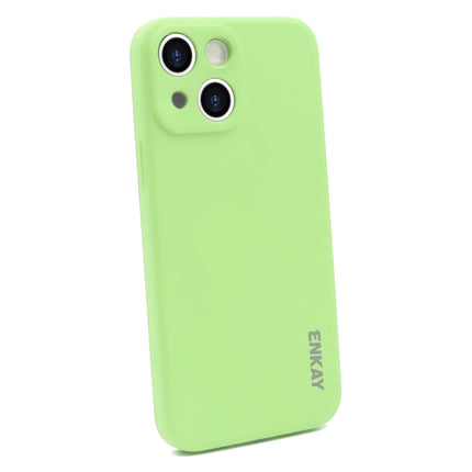 Hat-Prince ENKAY Liquid Silicone Shockproof Protective Case Cover for iPhone 13 mini(Light Green)-garmade.com