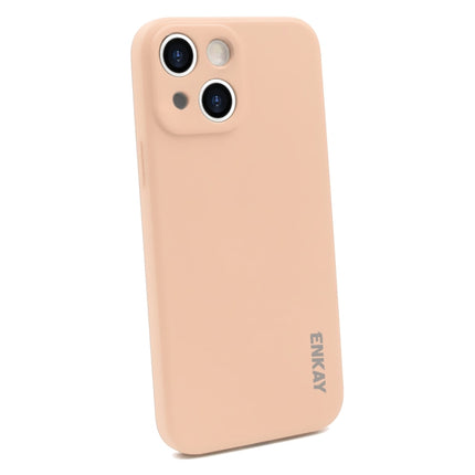 Hat-Prince ENKAY Liquid Silicone Shockproof Protective Case Cover for iPhone 13 mini(Pink)-garmade.com