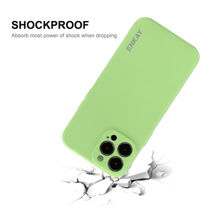 Hat-Prince ENKAY Liquid Silicone Shockproof Protective Case Cover for iPhone 13(Dark Green)-garmade.com