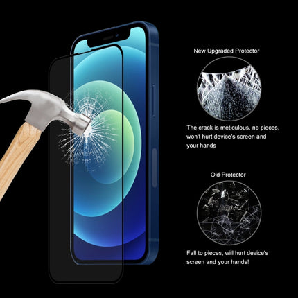 Hat-Prince ENKAY Liquid Silicone Shockproof Protective Case Drop Protection Cover + Full Coverage Tempered Glass Protector Film for iPhone 13(Black)-garmade.com