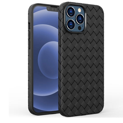 Full Coverage Woven Shockproof TPU Case For iPhone 13 Pro Max(Black)-garmade.com