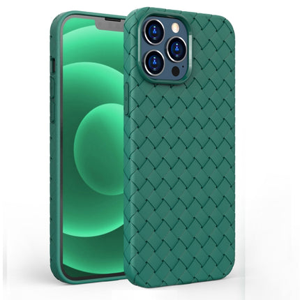 Full Coverage Woven Shockproof TPU Case For iPhone 13 Pro Max(Green)-garmade.com