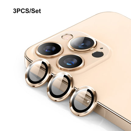 ENKAY Hat-Prince Aluminium Alloy + Tempered Glass Camera Lens Cover Film Ring for iPhone 13 Pro / 13 Pro Max(Gold)-garmade.com