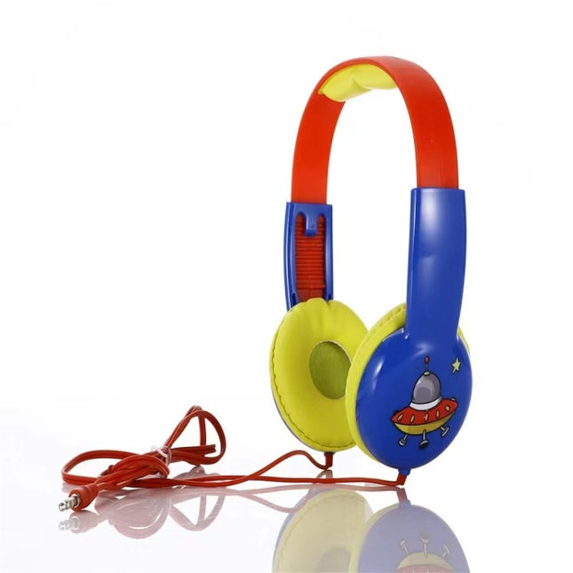 KID101 Portable Cute Children Learning Wired Headphone(Blue Red)-garmade.com