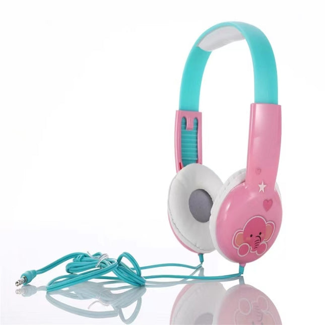 KID101 Portable Cute Children Learning Wired Headphone(Pink Green)-garmade.com