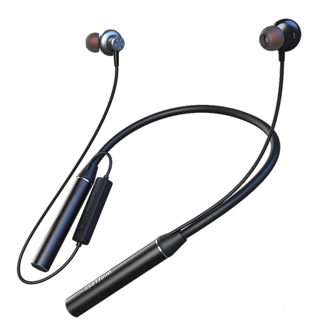 GYM530 Magnetic Neck-mounted Noise Cancelling Sports Earphones In-ear Stereo Support Handsfree / TF Card(Black)-garmade.com