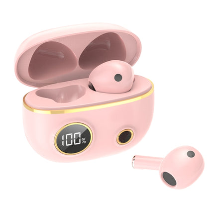 PRO100 TWS Bluetooth 5.2 Noise Canceling Waterproof Earphones 9D Stereo Sports Headphone with Charging Case(Pink)-garmade.com
