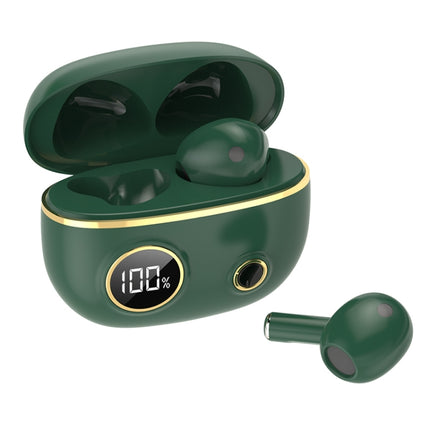 PRO100 TWS Bluetooth 5.2 Noise Canceling Waterproof Earphones 9D Stereo Sports Headphone with Charging Case(Green)-garmade.com