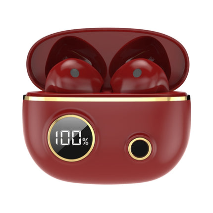 PRO100 TWS Bluetooth 5.2 Noise Canceling Waterproof Earphones 9D Stereo Sports Headphone with Charging Case(Red)-garmade.com