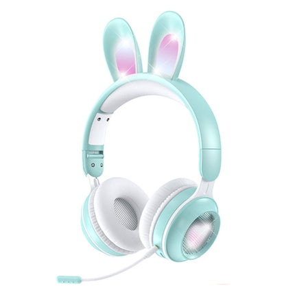 KE-01 Rabbit Ear Wireless Bluetooth 5.0 Stereo Music Foldable Headset with Mic For PC(Mint Green)-garmade.com