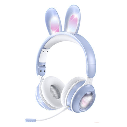 KE-01 Rabbit Ear Wireless Bluetooth 5.0 Stereo Music Foldable Headset with Mic For PC(Sky Blue)-garmade.com