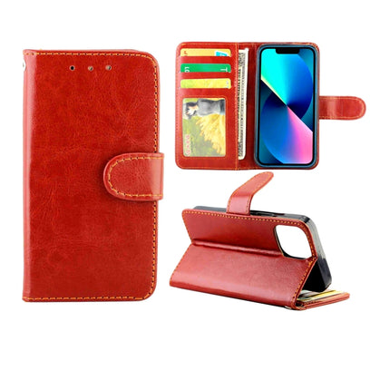 Crazy Horse Texture Leather Horizontal Flip Protective Case with Holder & Card Slots & Wallet & Photo Frame For iPhone 13 mini (Brown)-garmade.com