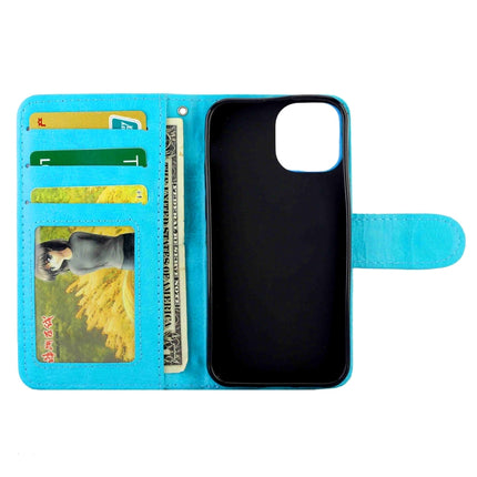 Crazy Horse Texture Leather Horizontal Flip Protective Case with Holder & Card Slots & Wallet & Photo Frame For iPhone 13 mini (baby Blue)-garmade.com