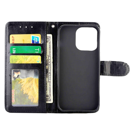 Crazy Horse Texture Leather Horizontal Flip Protective Case with Holder & Card Slots & Wallet & Photo Frame For iPhone 13 Pro (Black)-garmade.com