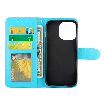 Crazy Horse Texture Leather Horizontal Flip Protective Case with Holder & Card Slots & Wallet & Photo Frame For iPhone 13 Pro (Baby Blue)-garmade.com