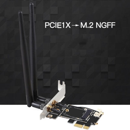 PCIE-1X Card to NGFF-Ekey Dual Antenna Adapter-garmade.com