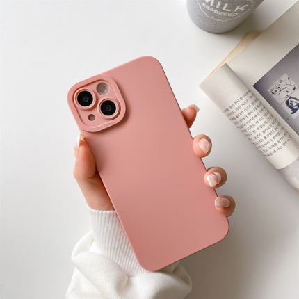 Straight-Edge Solid Color Liquid Silicone Shockproof Full Coverage Protective Case For iPhone 13 Pro(Pink)-garmade.com