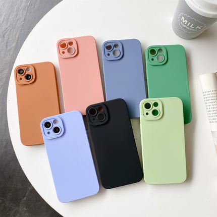Straight-Edge Solid Color Liquid Silicone Shockproof Full Coverage Protective Case For iPhone 13 Pro(Green)-garmade.com