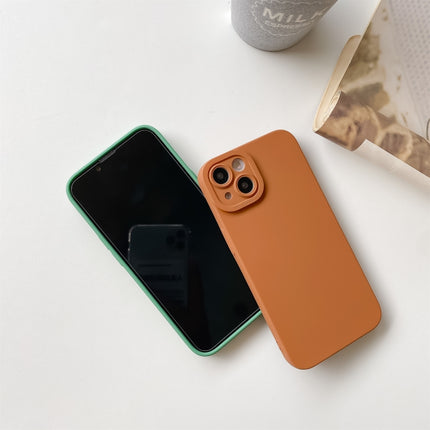 Straight-Edge Solid Color Liquid Silicone Shockproof Full Coverage Protective Case For iPhone 13 Pro(Light Green)-garmade.com