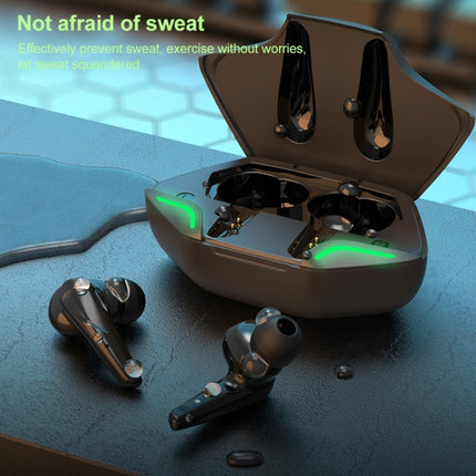 TWS-G11 Bluetooth 5.0 Low Latency TWS Stereo Gaming Earphone with Cool LED(Black)-garmade.com