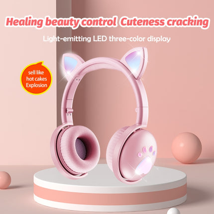 BK9 HiFi 7.1 Surround Sound Cat Claw Luminous Cat Ear Bluetooth Gaming Headset with Mic(Green)-garmade.com
