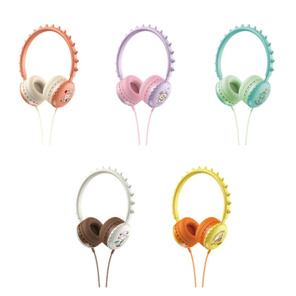 Y19 Cute Cartoon Stereo Music Wired Headphones with Microphone(Cute Bear)-garmade.com