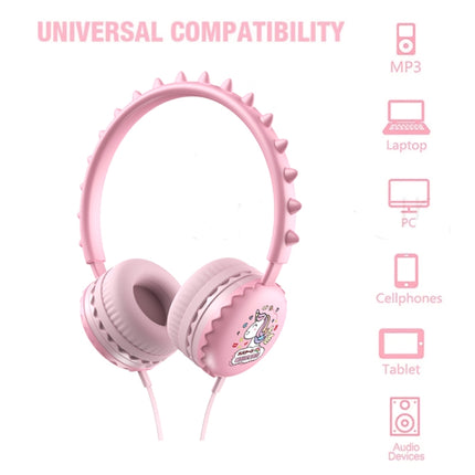 Y19 Cute Cartoon Stereo Music Wired Headphones with Microphone(Little Sleep)-garmade.com