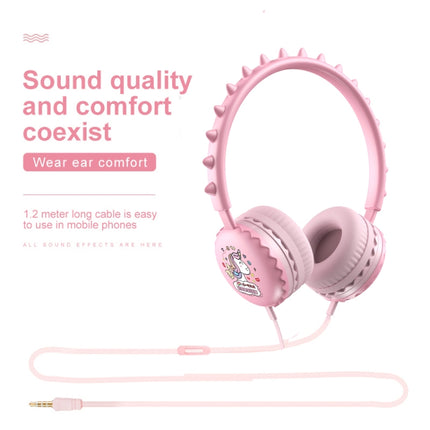 Y19 Cute Cartoon Stereo Music Wired Headphones with Microphone(Little Sleep)-garmade.com