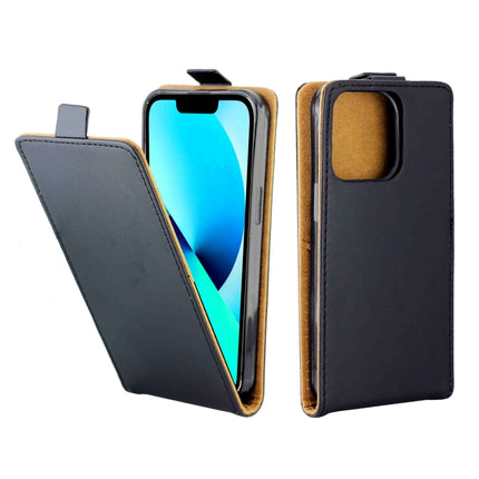 Business Style Vertical Flip TPU Leather Case with Card Slot For iPhone 13 Pro(Black)-garmade.com