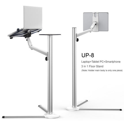 UP-8 3-in-1 Multifunction Adjustable Computer Floor Stand with Mouse Tray-garmade.com
