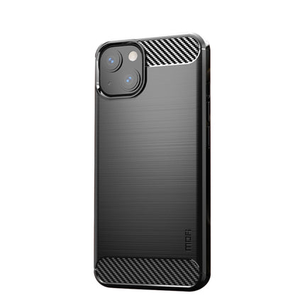 MOFI Gentleness Series Brushed Texture Carbon Fiber Soft TPU Case For iPhone 13 mini (Black)-garmade.com