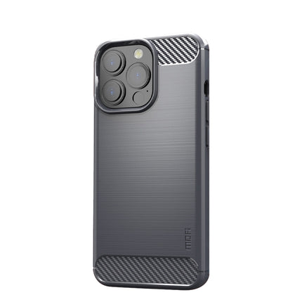MOFI Gentleness Series Brushed Texture Carbon Fiber Soft TPU Case For iPhone 13 Pro (Gray)-garmade.com
