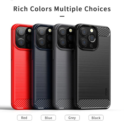 MOFI Gentleness Series Brushed Texture Carbon Fiber Soft TPU Case For iPhone 13 Pro (Gray)-garmade.com