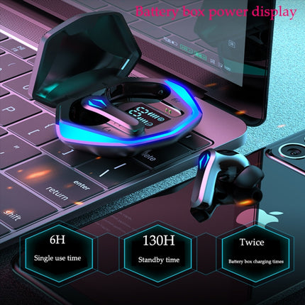 TWS-Y03 Bluetooth 5.2 Zero Delay Game Earphones with LED Digital Display Charging Box(Black)-garmade.com
