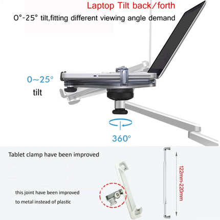 OA-1S 360 Degrees Rotation Arm Aluminum Alloy Tablet Laptop Stand-garmade.com