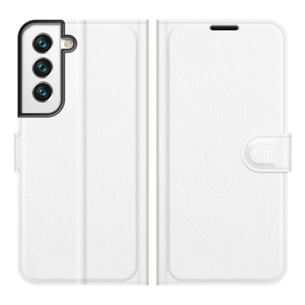 For Samsung Galaxy S22+ 5G Litchi Texture Horizontal Flip Protective Case with Holder & Card Slots & Wallet(White)-garmade.com