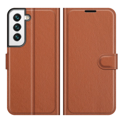 For Samsung Galaxy S22+ 5G Litchi Texture Horizontal Flip Protective Case with Holder & Card Slots & Wallet(Brown)-garmade.com