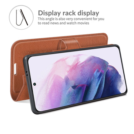For Samsung Galaxy S22+ 5G Litchi Texture Horizontal Flip Protective Case with Holder & Card Slots & Wallet(Brown)-garmade.com