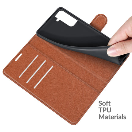 For Samsung Galaxy S22+ 5G Litchi Texture Horizontal Flip Protective Case with Holder & Card Slots & Wallet(Brown)-garmade.com
