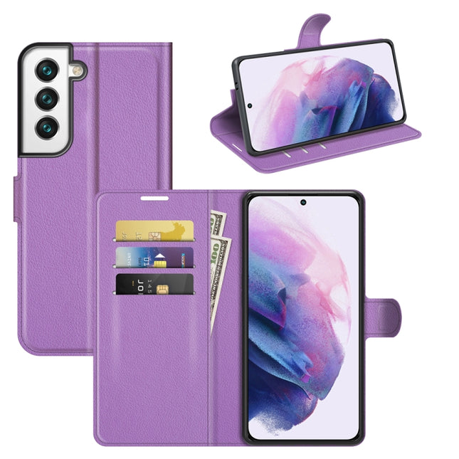 For Samsung Galaxy S22+ 5G Litchi Texture Horizontal Flip Protective Case with Holder & Card Slots & Wallet(Purple)-garmade.com