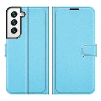For Samsung Galaxy S22+ 5G Litchi Texture Horizontal Flip Protective Case with Holder & Card Slots & Wallet(Blue)-garmade.com