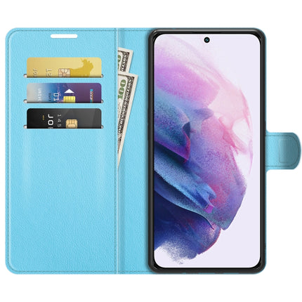 For Samsung Galaxy S22+ 5G Litchi Texture Horizontal Flip Protective Case with Holder & Card Slots & Wallet(Blue)-garmade.com