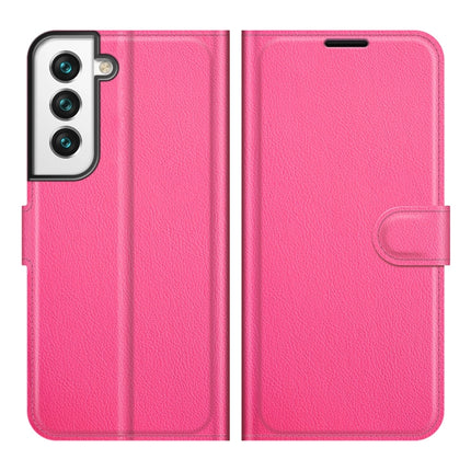 For Samsung Galaxy S22+ 5G Litchi Texture Horizontal Flip Protective Case with Holder & Card Slots & Wallet(Rose Red)-garmade.com