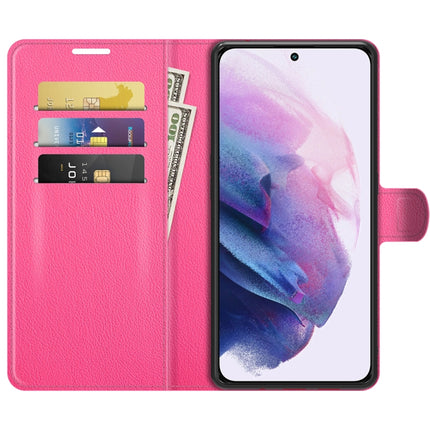 For Samsung Galaxy S22+ 5G Litchi Texture Horizontal Flip Protective Case with Holder & Card Slots & Wallet(Rose Red)-garmade.com