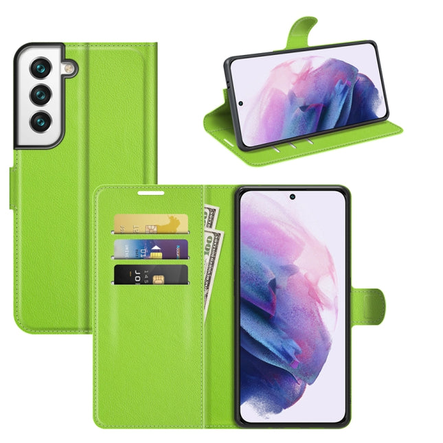 For Samsung Galaxy S22+ 5G Litchi Texture Horizontal Flip Protective Case with Holder & Card Slots & Wallet(Green)-garmade.com