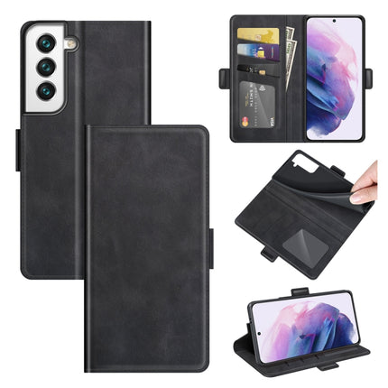 For Samsung Galaxy S22+ 5G Dual-side Magnetic Buckle Horizontal Flip Leather Case with Holder & Card Slots & Wallet(Black)-garmade.com